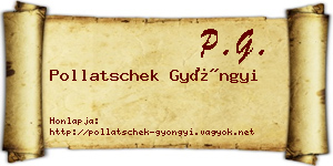 Pollatschek Gyöngyi névjegykártya